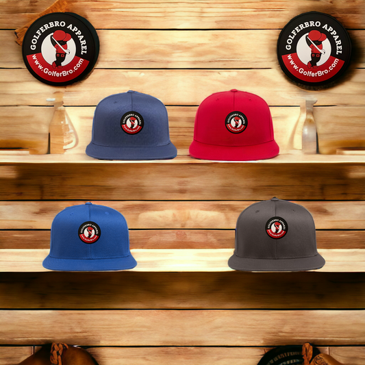 Golfer Bro (Red Black Patch) Flat Bill Fitted