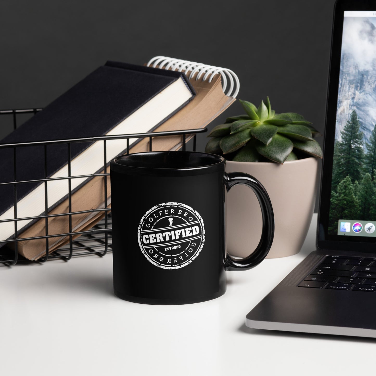Golfer Bro Black Glossy Mug