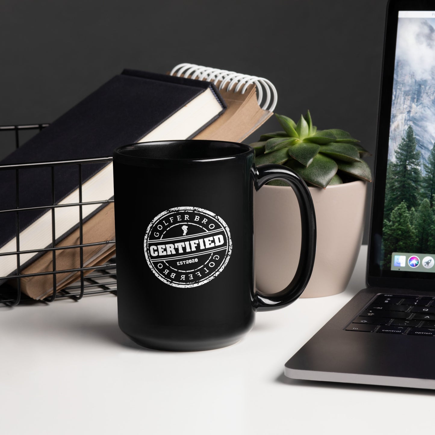 Golfer Bro Black Glossy Mug