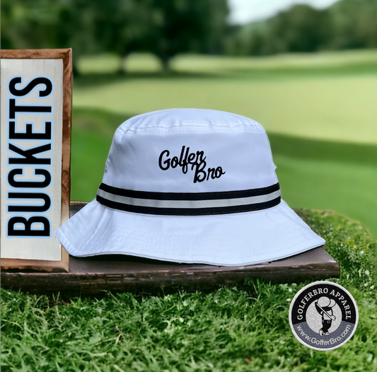 Golfer Bro Men or Ladies Oxford Bucket (Silicon Logo)