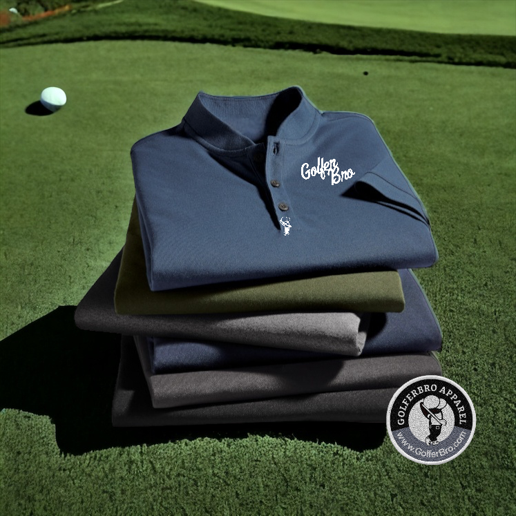 Golfer Bro (Silicon Logo) Collarless Polo